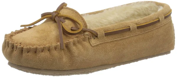Minnetonka Women's Cally Cinnamon Wide Moc Slippers - Size 6 Wide, Cinnamon