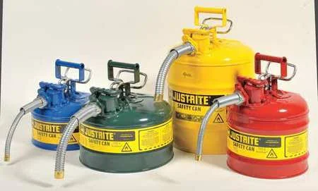 Justrite 7225430 Green Type II Safety Can - 1x22 Hose, 2.5 Gallon