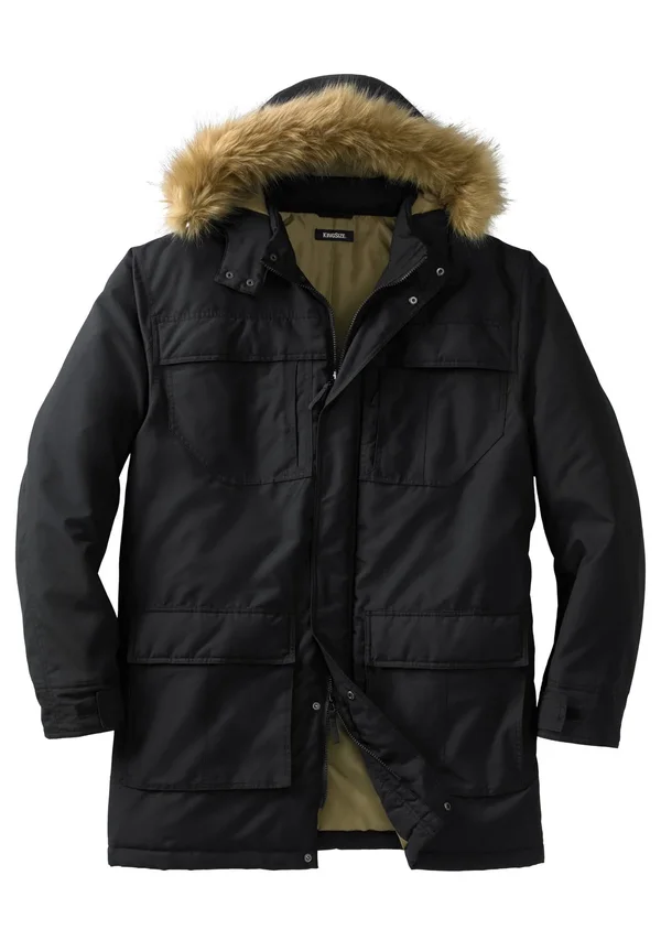 Men's Big & Tall Arctic Snorkel Parka by KingSize in Black (Size 7XL)