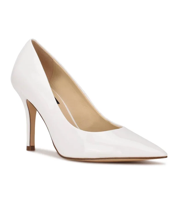 Nine West Flax Women's Leather Pumps - Size: 10, White