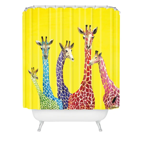 Deny Designs Clara Nilles Jellybean Giraffes Shower Curtain, 69x22 x 72x22