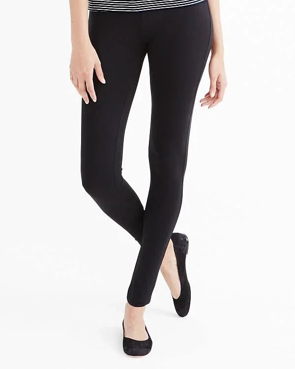 Women's Green Cotton Knit Leggings - L(12-14) - Black