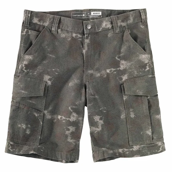 Carhartt Rugged Flex Rigby Cargo Short, Burnt Olive Fatigue Camo, 29