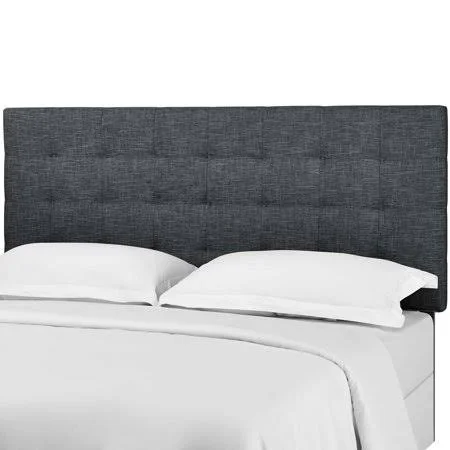 America Luxury Contemporary Modern Urban Designer Bedroom Twin Size Tufted Headboard - Fabric, Grey Gray