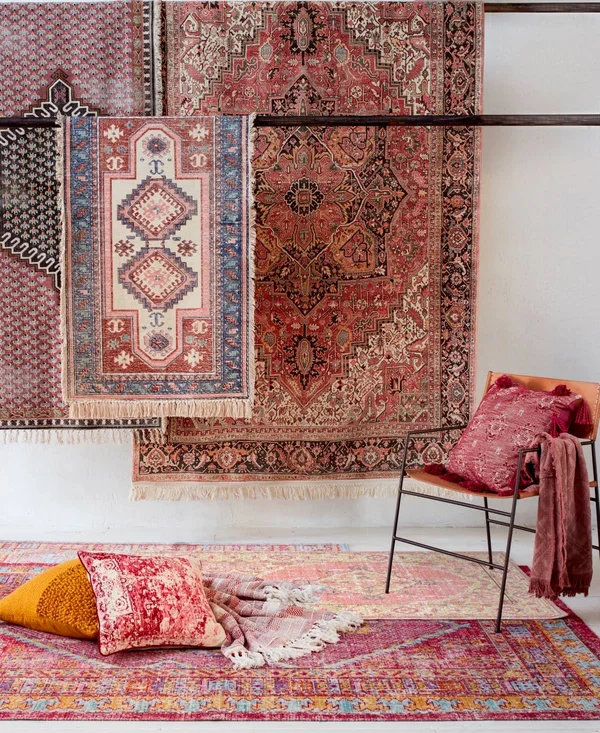French Connection Kenora Colorwashed Kilim 22x22 x 61x22 Accent Rug - Pink/Pink