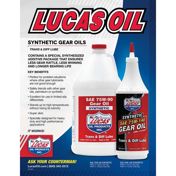 Lucas Oil 10048 Synthetic SAE 75W-90 Trans & Diff Lube 1 Gallon