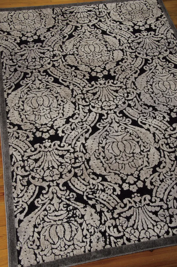 Nourison Graphic Illusions GIL09 Black Area Rug 5&3x22 x 7&5x22