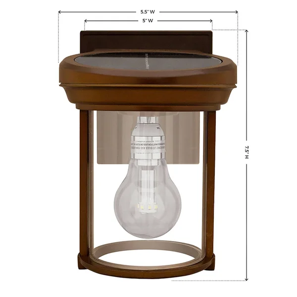 Gama Sonic Solar Coach 1-Light Black Outdoor Wall Lantern Sconce