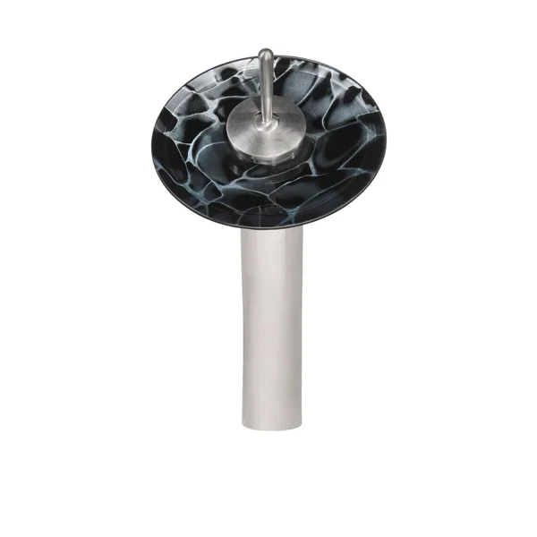 Novatto Tartaruga Glass Vessel Bathroom Sink Set - Brushed Nickel