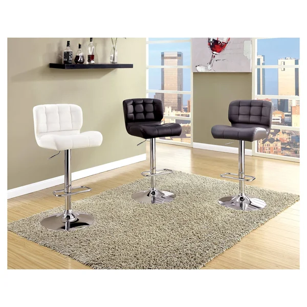 Riley Adjustable Leatherette Barstool White - miBasics
