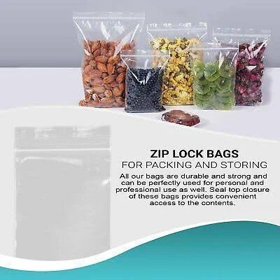 1000 Pack Clear Poly Zipper Bags 13x22 x 15x22 Heavy Duty Resealable Plastic Bags 2 Mil /w Single Track