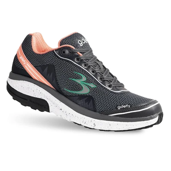 Gravity Defyer Mighty Walk - Women's, Gray/Salmon, Size: 7.5