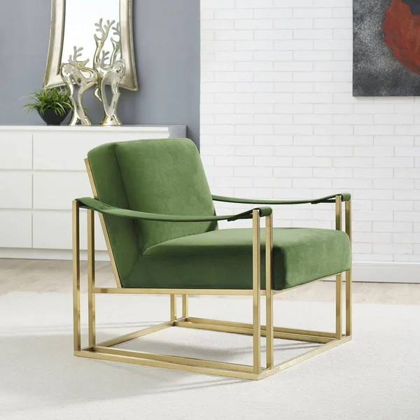 TOV Furniture Baxter Velvet Chair, Green