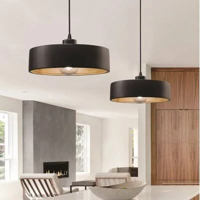Dierks 1 - Light Single Drum Pendant Joss & Main Finish: Matte Black, Shade Color: Canyon Clay