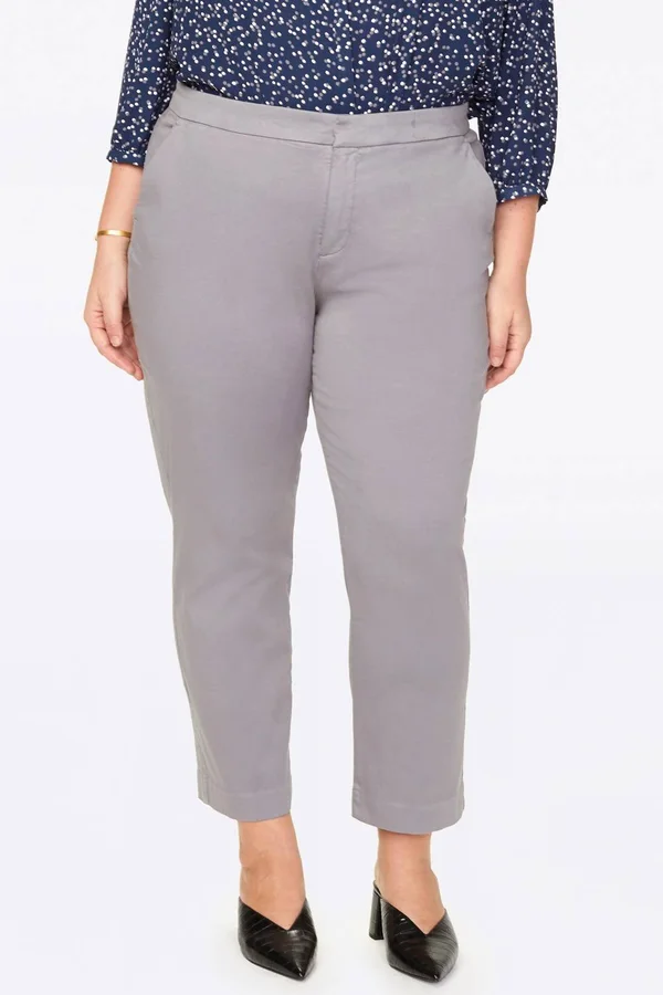 Nydj Women's Everyday Trouser Pants in Plus Size Grey, Size: 20W