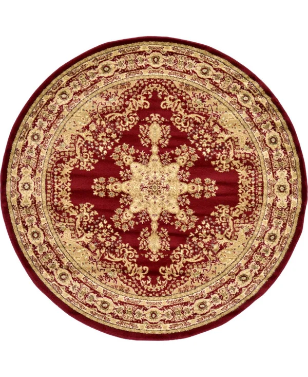 Unique Loom Louis Versailles Area Rug (6& x 6& Round - Red)