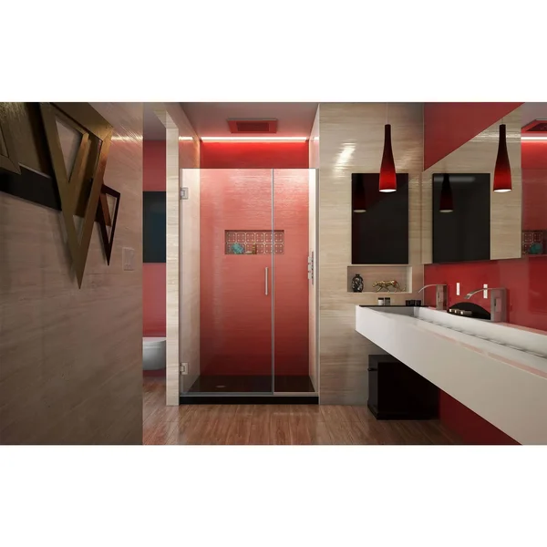 DreamLine SHDR-244107210-04 Unidoor Plus Hinged Shower DOOR - Brushed Nickel, 41 to 41-1/2x22 x 72x22