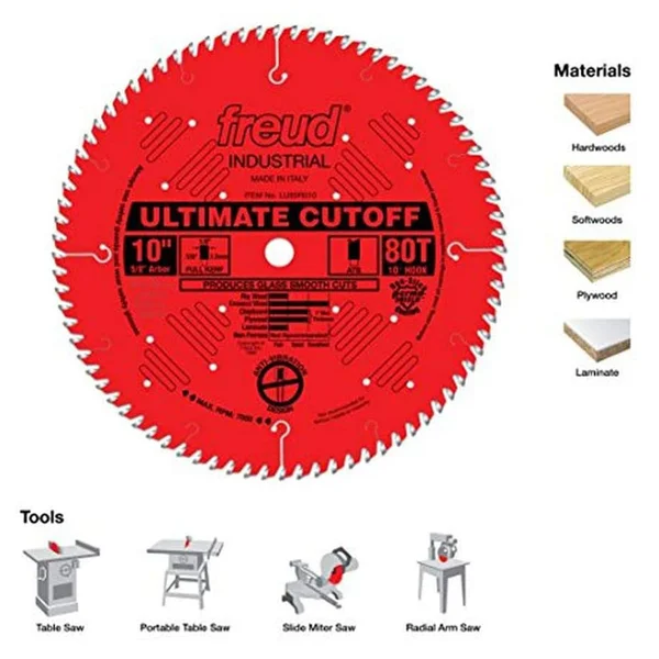 Freud LU85R010 10 inch Ultimate Cut Off Crosscutting Wood Saw Blade (6 Pack) at Spreetail (VMinnovations, VM Express)