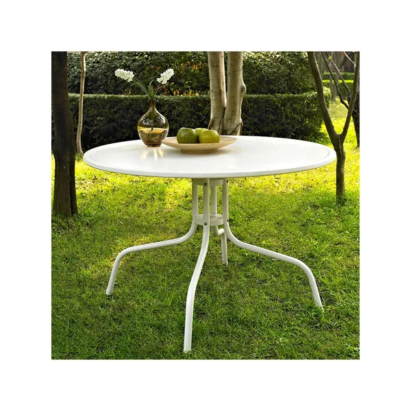 Crosley Griffith 40x22 Metal Dining Table in White