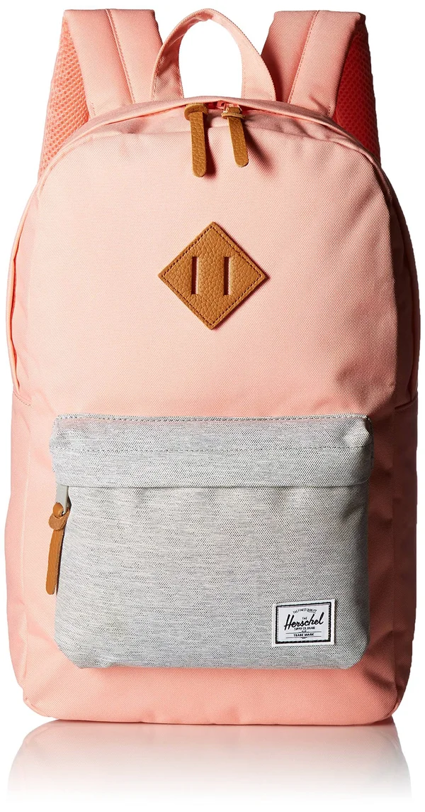 Herschel Supply Co. Heritage Mid Volume Backpack Peach/Light Grey Crosshatch One Size