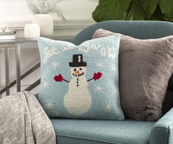 Surya Winter Snowman Decorative Throw Pillow Poly