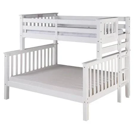 Camaflexi Santa Fe Mission Tall Bunk Bed Twin over Full - Bed End Ladder, White