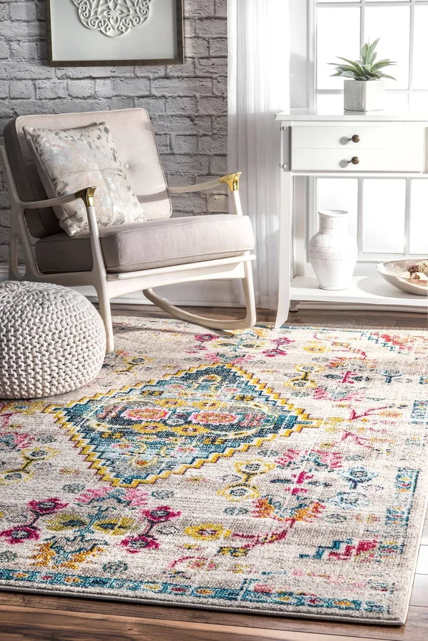 nuLOOM Gabbeh Fading Floral Area Rug - 8& x 10&, Ivory