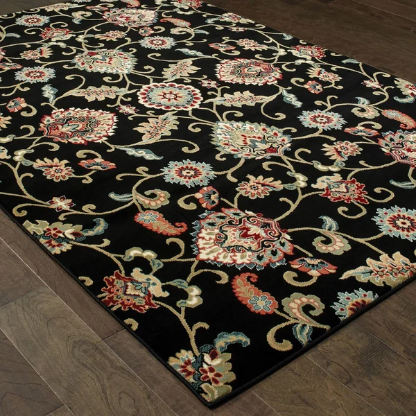 Oriental Weavers Kashan 9946K 5&3x22 x 7&6x22 Black Area Rug