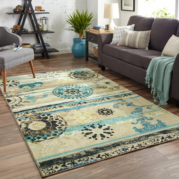 Mohawk Home Caloundra Turquoise 8 ft. x 10 ft. Indoor Area Rug