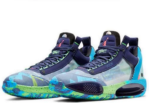 Nike Air Jordan 34 Low &EYBL& Regency Purple/Rage Green/Persian Violet/Flash Crimson Basketball Shoes/Sneakers CZ7747-500 (US Si