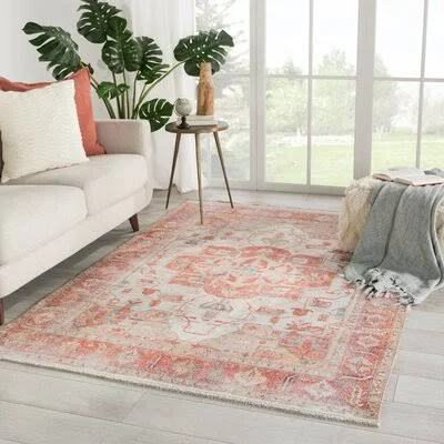 Defelice Oriental Orange/Beige Area Rug Bungalow Rose Rug Size: Rectangle 8&10x22 x 11&9x22