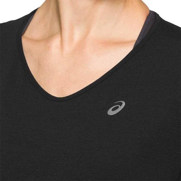Asics V Neck T Shirt Ladies, Size 14, Black