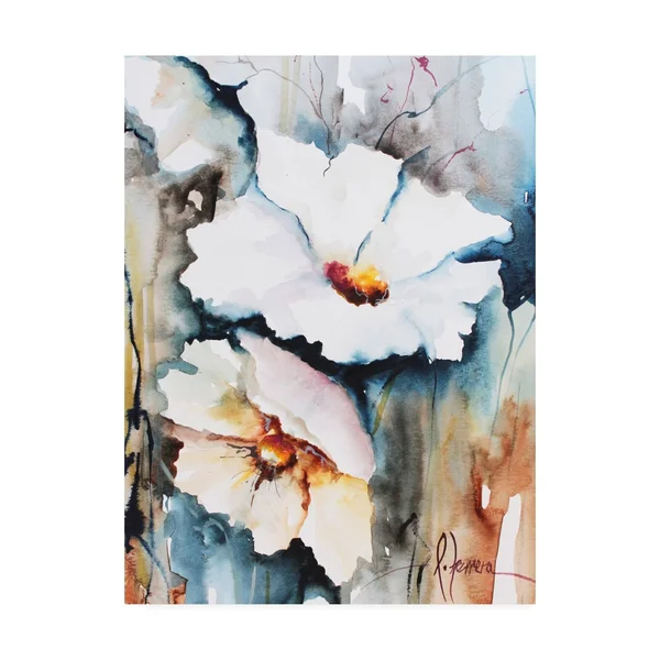 Trademark Fine Art 'Blooms Aquas II' Canvas Art by Leticia Herrera, Size: 18 x 24