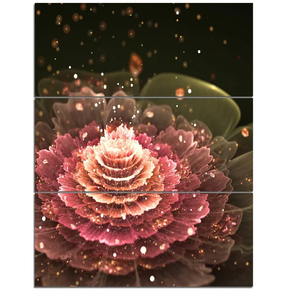 Fractal Abstract Pink Flower - Floral Art Canvas Print