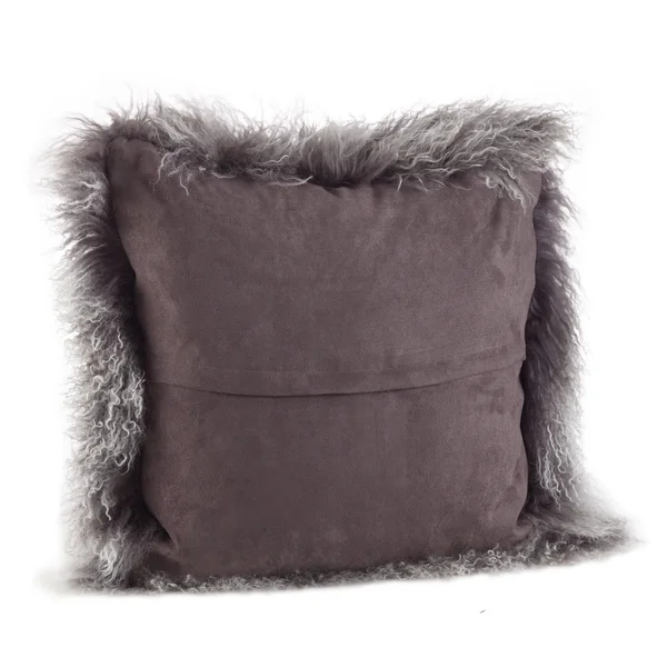 SARO LIFESTYLE 3564.R20S Mongolian Lamb Fur Down Filled Throw Pillow, Red, 20x22 x 20x22