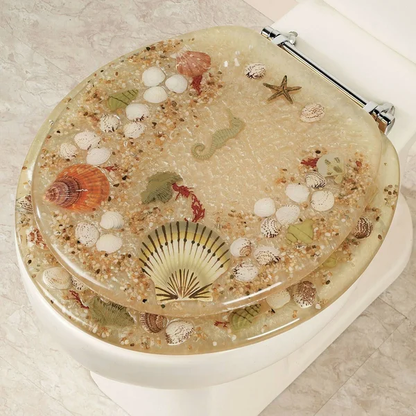 Jewel Shell Toilet Seat - Beige