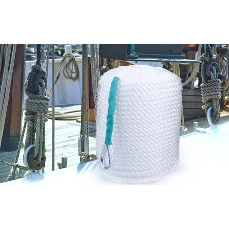 5850lb Twisted Three Strand Braid Nylon Rope - White, 3/8 inch x 300 feet10mm*91mWith Thimble, Size: 3/8x300'