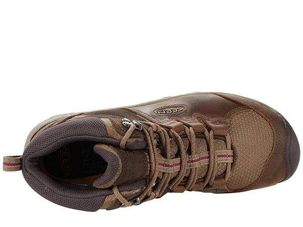 Keen Women's Waterproof Steens Leather Boot Size 5, in Toasted Coconut/Tibetan Red