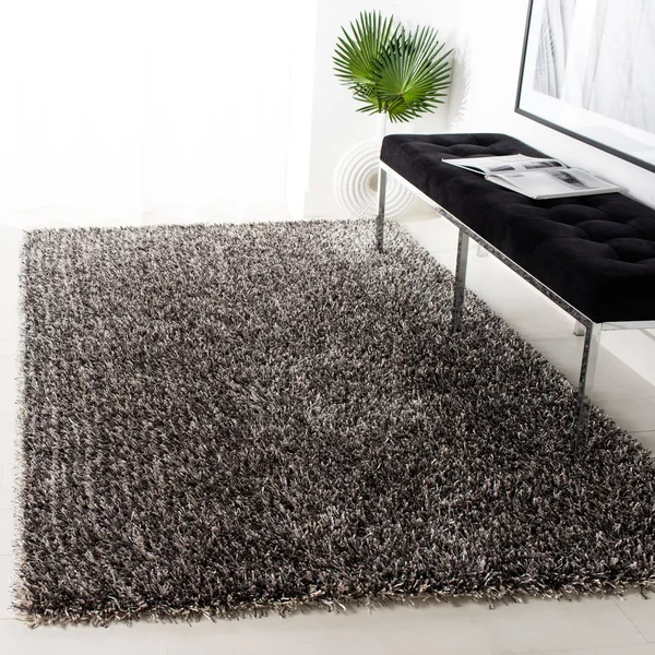 Safavieh Shag New Orleans Platinum/Ivory 4& x 6& Area Rug