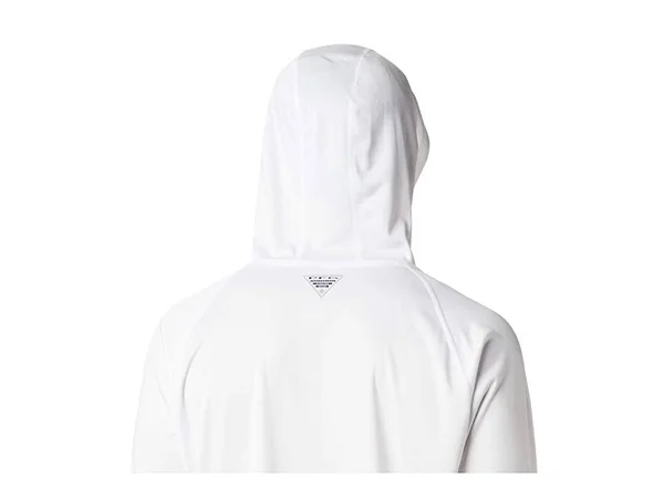 Columbia Terminal Tackle Hoodie S, White, Bright Aqua Logo