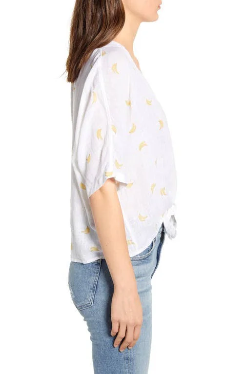 Rails Thea Tie Waist Blouse - Banana Bunch at Nordstrom Rack
