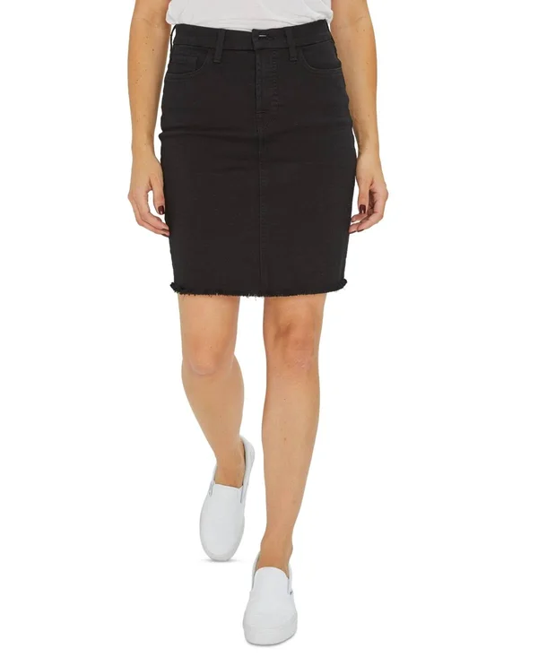 Jen7 by 7 for All Mankind Frayed Hem Pencil Skirt - Black - Size 18