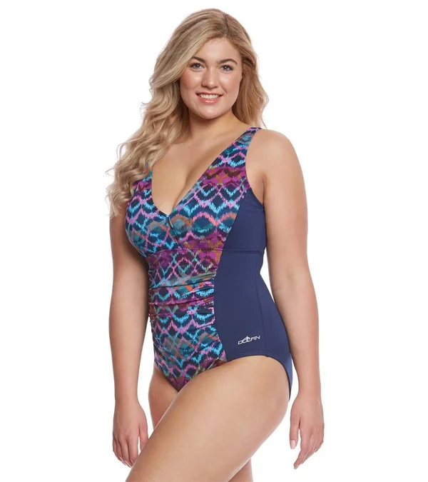 Dolfin Aquashape Morocco V-Neck Front Panel Suit Female Morocco 24