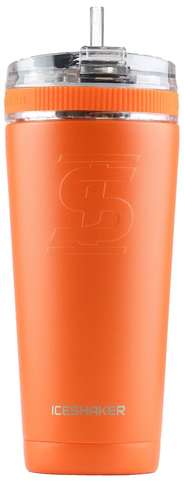 Ice Shaker 26 oz. Flex Bottle with Tritan Straw, Orange