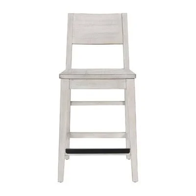 Abbey Solid Wood Stool Mistana Seat Height: Counter Stool (24x22 Seat Height) - Color: Nordic Ivory