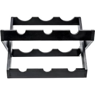 Rustic Foldable Countertop Wine Rack 6-Bottles - Torched Wood (Black) Gracie Oaks Finish: Black