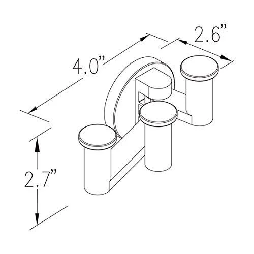 Ginger 4610T/SN Satin Nickel Kubic Triple Pivoting Robe Hook