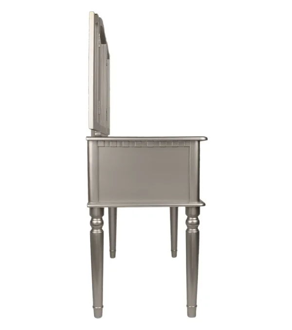 Bobkona F4079 St. Croix Collection Vanity Set with Stool, Silver