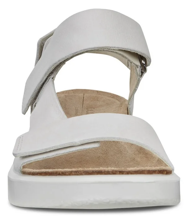 Ecco Corksphere Strap Sandal - White - Flat Sandals