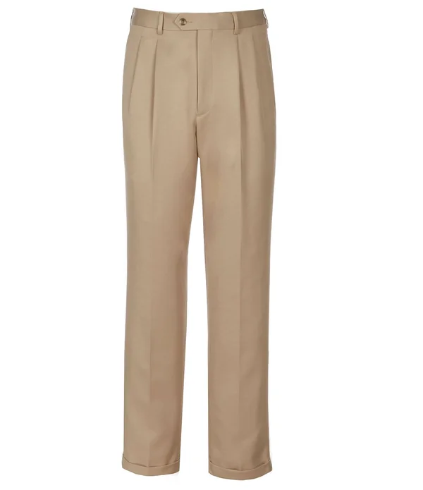 Roundtree Yorke Travel Smart Non-Iron Pleated Ultimate Comfort Microfiber Dress Pants - Mens, 42 34, Navy - Dillard&s Exclusive